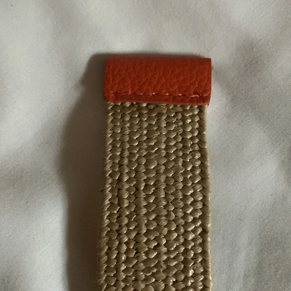 MICHAEL KORS - Straw leather ring belt Orange, S/M - Picture 7 of 9